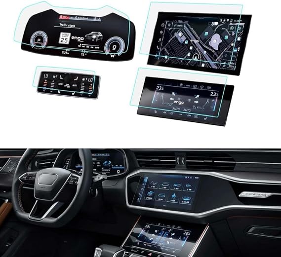 Engo Audi A6 Screen Protector Set Multimedia Control Display Air Conditioner