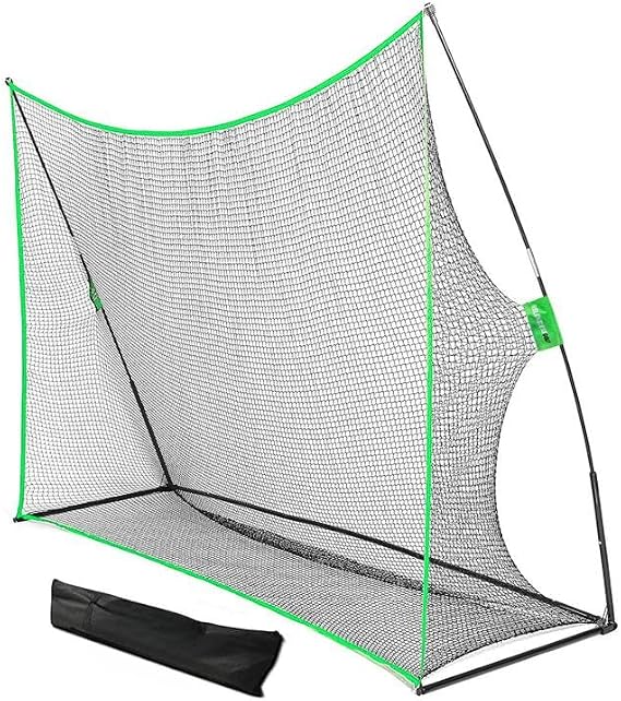 Large Golf Net | 10Ft x 7Ft | Practice Net Home Use | Accessories with Carry Bag | Use Indoor and Outdoor | Training Aid | Green