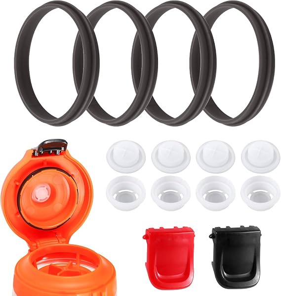Gatorade GX 30オンスパーツアクセサリー用交換用ボトル蓋10個 Gatorade ウォーターボトル、ディスペンサーバルブ交換用ガスケットシリコンバルブ、プラスチックインサート&ボトルシール&クリップに対応