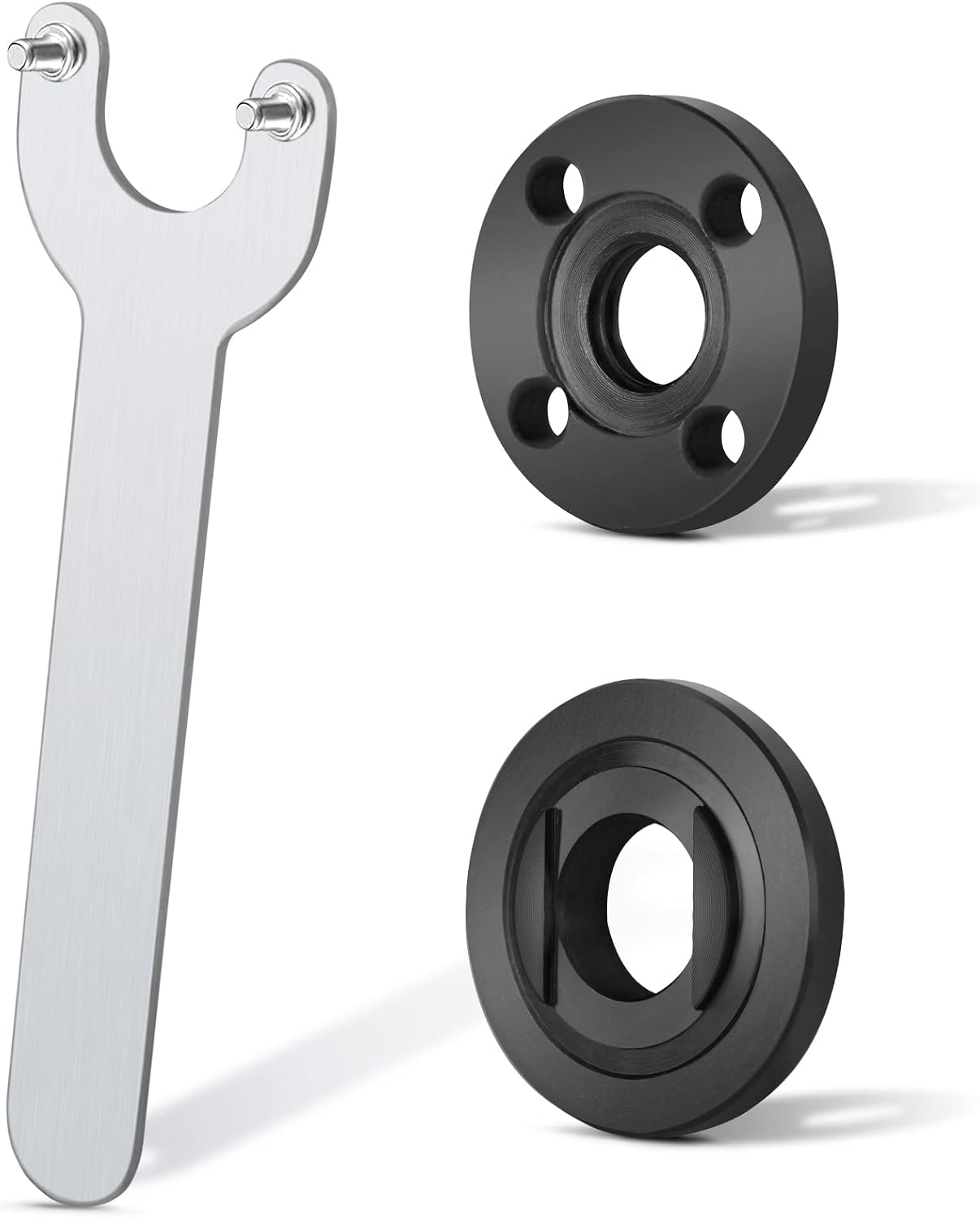 Ecarke Angle Grinder Adjustable Spanner, Angle Grinder Key Wrench Flange Wrench Metal Lock Nut 125 Pressure Plate Compatible with Milwaukee Makita 193465-4 Bosch Black & Decker Ryobi 4.5" 5" 5/8-11