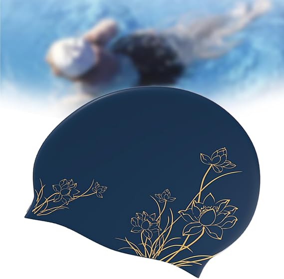 Gorro de natación para mujer, gorro de natación de silicona, gorro de natación para mujer, pelo largo, gorro de baño impermeable, para adultos, unisex, impermeable, gorro de natación para hombres y