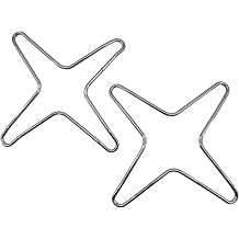 Gas Ring Reducer 2pcs, Gas Hob Pan Support, Stainless Steel Trivet Ring Reducer for Moka Pot Coffee Maker, Universal Gas Ring Reducer, Stovetop Accessory, Four-Legged Coffee Pot Stabilizer