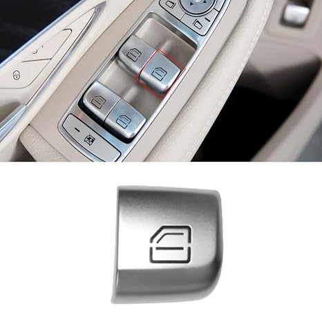 TTCR-II Window Switch Button Cover Compatible with W205, 1PC Window Lifting Button for C Class 2017-2020 GLC 2017-2020, GLC W253 Window Control Power Push Cover-Front Right
