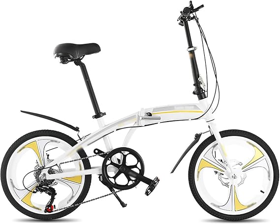 MTB Foldable Bicycle 20" Lightweight Alloy Folding City Bicycle Bike with Disc Brakes for Men Women