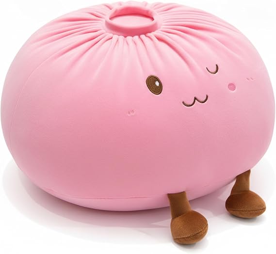 Dumpling Plush 15.7 Inch Ultra-Soft Dumpling Stuffed Animal Funny Food Plush Pillow for Kids Adults Home Sofa Bed Decor Style 1