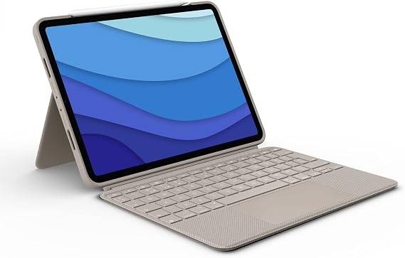 Logitech Tablet Keyboard, Smart Connector, Sand, 11 Inch (1st, 2nd and 3rd Gen)