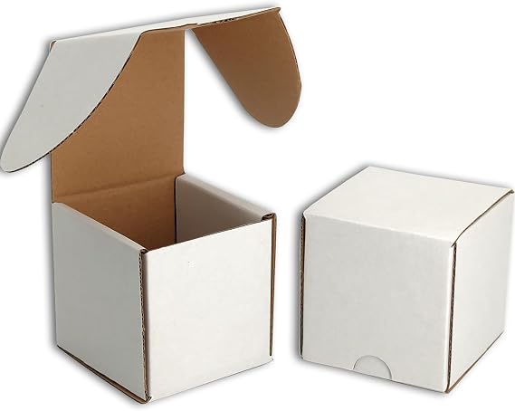 Small Postal Boxes, 7.6x7.6x7.6cm white Postage Parcel Shipping Cardboard Boxes for Posting Shipping Delivery Packaging boxes for Small Business (Pack of 50)