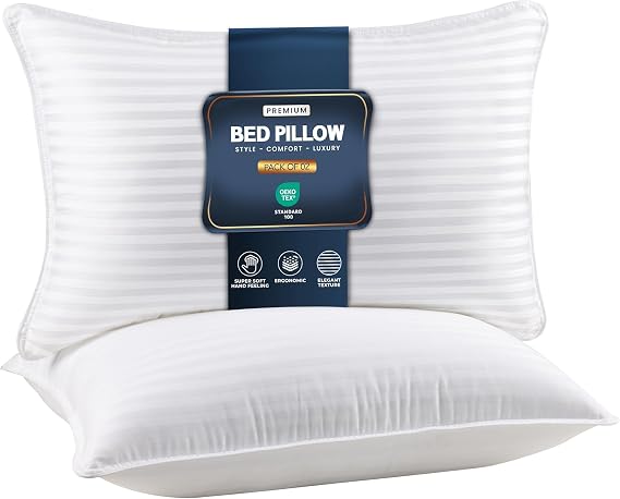 Utopia Bedding Pillows 2 Pack, UK Standard, Hotel Quality Pillows
