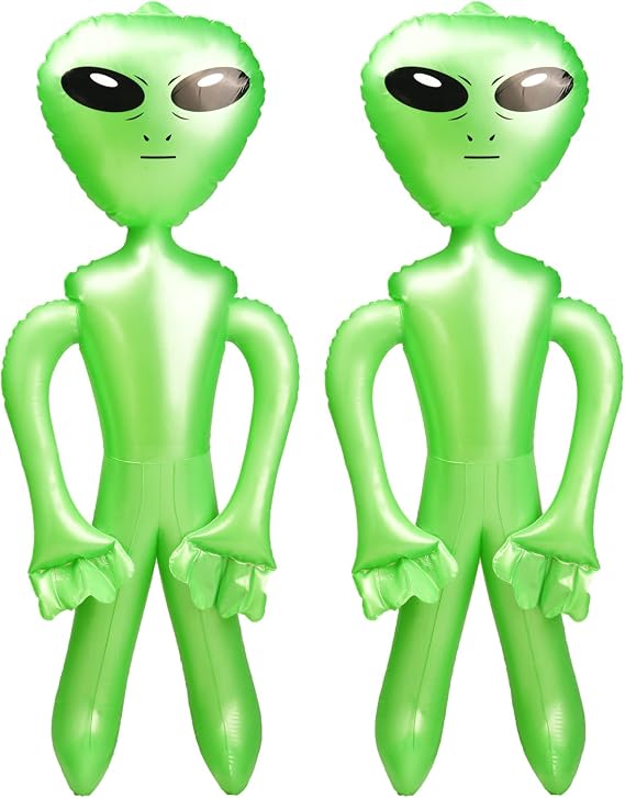 Lezevn 34 Inch Inflatable Alien Party Decorations - Prop for Halloween Theme Fancy Dress Party (2 Pack)