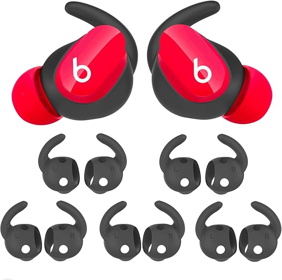 Beats Studio BudsとStudio Buds + /Plus対応のイヤーフック。5ペア滑り止めイヤーカバーシリコン。イヤホンアクセサリー用交換用イヤーチップホルダー、ケースにはフィットしません、ブラック。