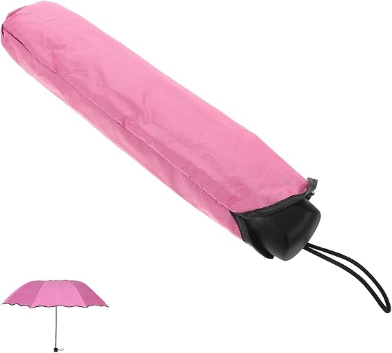 Colour Changing Folding Umbrella Windproof UV Blocking Pink Threefold