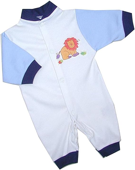 BabyPrem Premature Baby Romper Playsuit Cotton Clothes Blue Lion 1.5-7.5lb