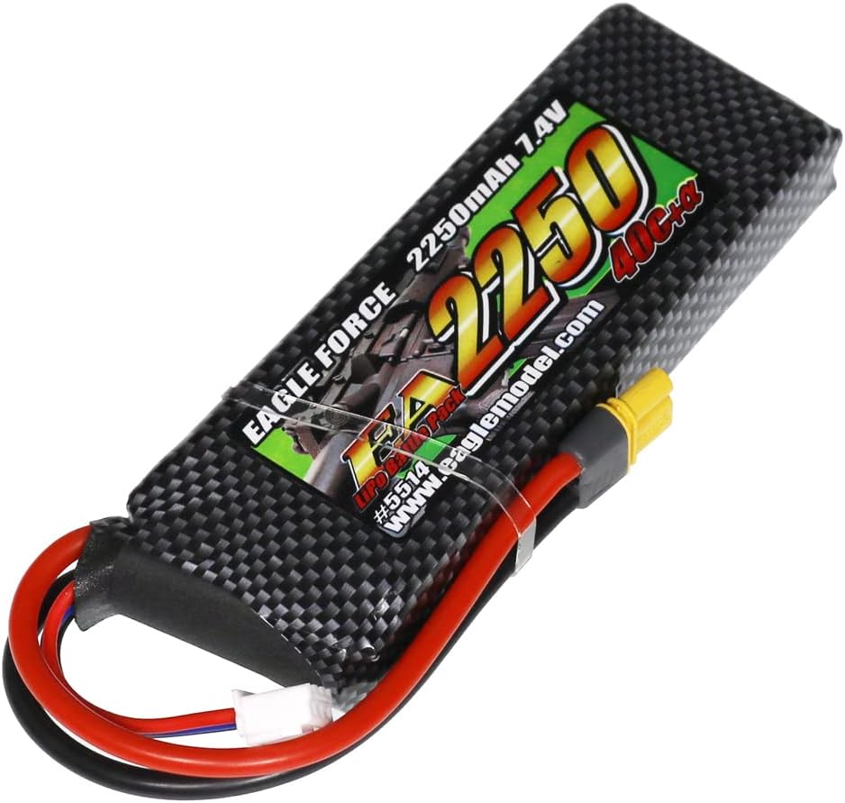 EA2250 7.4V 40Cα Li-Po Battlepack Mini S Type with Next Generation Connector Eagle Model #5514NE