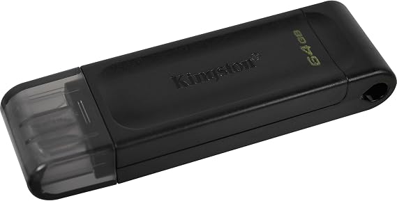KINGSTON Technology Datatraveler 70 USB Flash Drive 64 GB, USB Type-C 3.2 Gen 1 (3.1 Gen 1), Black