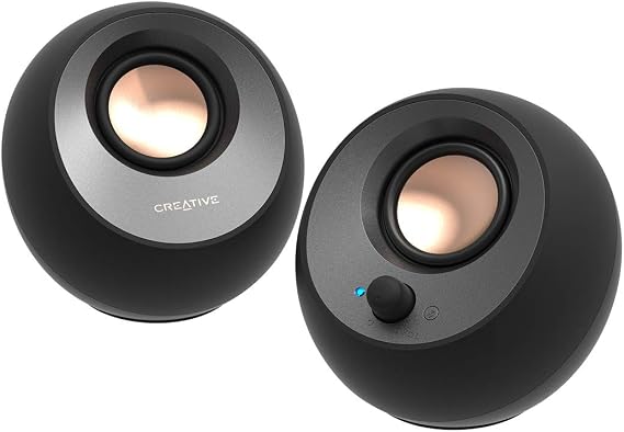 CREATIVE Pebble V3 Minimalistic 2.0 Desktop Speakers with USB Audio, Clear Dialog Enhancement, Bluetooth 5.0, 8W RMS with 16W Peak Power (Black)