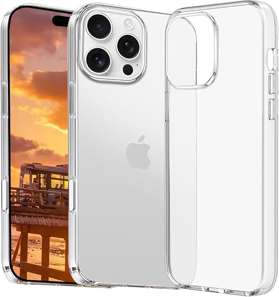 iPhone 16 Pro ile Uyumlu Şeffaf ve Sararmaya Dayanıklı Silikon Kılıf, Extra İnce ve Yumuşak Model (iPhone 16 Pro)