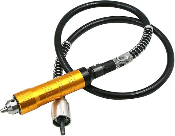 Rotary Angle Grinder Attachment Flexible Shaft with 0.3-6.5mm Drill Chuck Handpiece for Power Electrics Drill Handle Grinder Tool