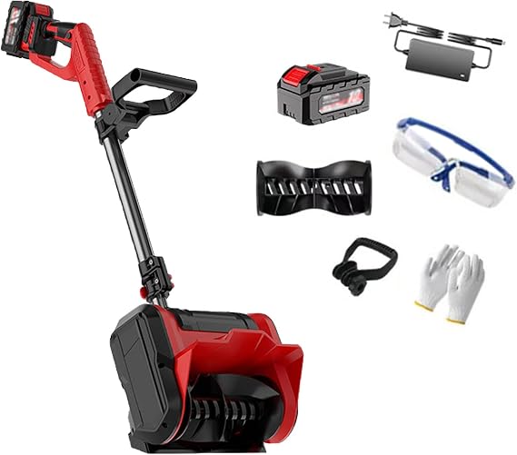 Cordless Electric Snow Shovel, 1200W Snow Thrower 6m Throwing Distance, ABS Roller Brush + 180° Adjustable Auxiliary Handle, for Patio, Playground, Farm,A