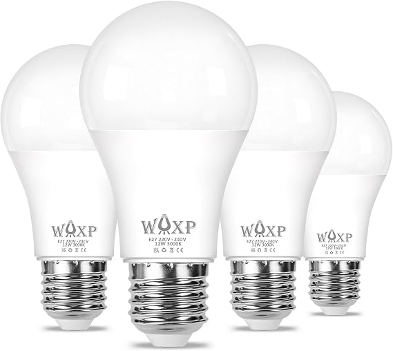 E27 Screw LED Light Bulb Warm White 100W Equivalent, 1600 Lumen Super Bright ES GLS LED Bulbs, 12W Large Screw in Light Bulb, 3000K, Flicker Free, Non-dimmable, Pack of 4 [Energy Class E]