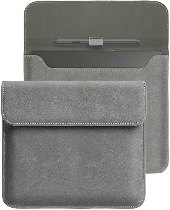 PUレザーカバー 防水 耐衝撃ケース 保護ポーチ スリーブ キャリーバッグ Kindle Scribe 10.2インチ用 Kindle Scribe 10.2、ダークグレー