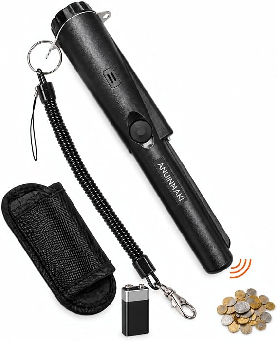Pointer Siyah Altın Titreşimli Metal Dedektörü Pinpointer PİL + Çanta Hediye