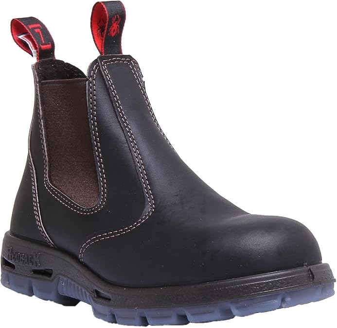 Redback USBOK Chelsea Safety Boots Claret Brown Australian Made UK size 6.5