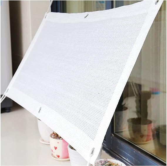 Delikli güneş koruma kumaşı, %90 UV koruması, gölgeleme kumaşı, dış mekan ağ brandası, teras ve bahçe için beyaz güneş tentesi, 10 x 20 m (32,8 x 65,6 ft)