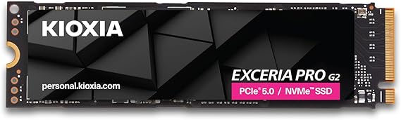 KIOXIA EXCERIA PRO G2 1TB NVMe SSD – M.2 2280, PCIe Gen5 x4, 14400MB/s Okuma, 12700MB/s Yazma