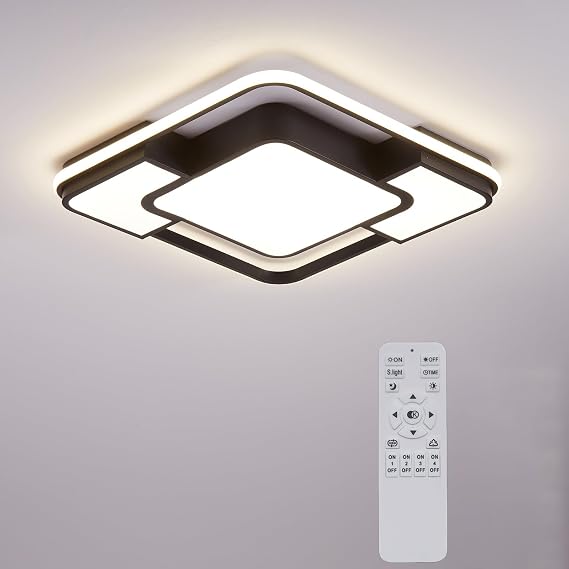 Led Ceiling Light for Bedroom,Remote Control,Brightness Dimmable,3000-6500K,52CM,Modern,Flush Ceiling Light for Dining Room,Living Room,Kitchen and More [Energy Class E]