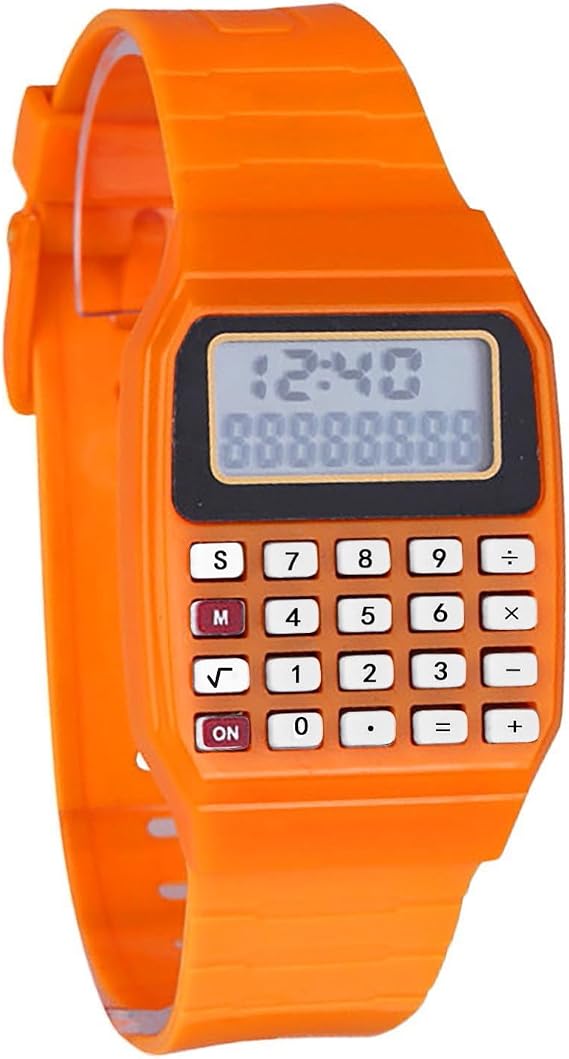 Silicone Multi Time Electronic Wrist Calculator Watch 20mm Watch Bracelet