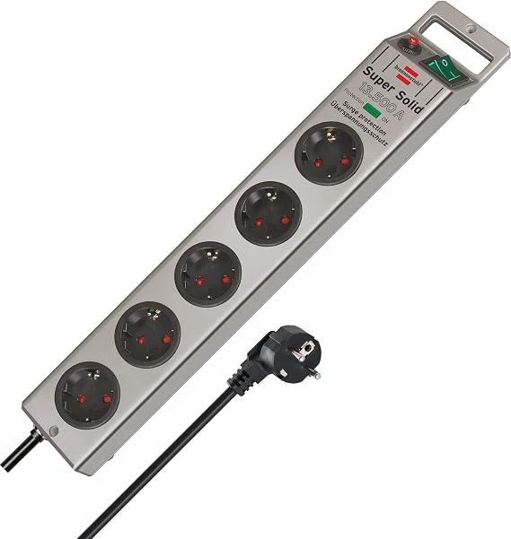 Brennenstuhl Super-Solid 5-Outlet Power Strip with Surge Protection (Power