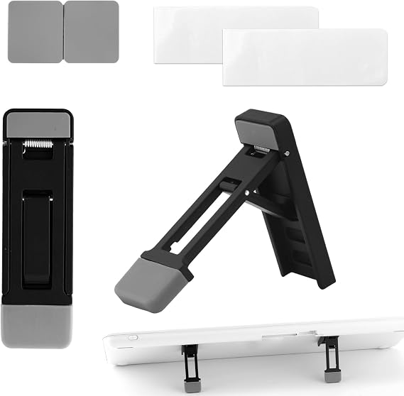 Gosknor 2pcs Foldable Keyboard Riser Stand for Desk, Adjustable Tilt & Portable Mini Laptop Feet Ergonomic Computer Keyboard Lift with Anti-Slip Pads Office Accessories (Black)