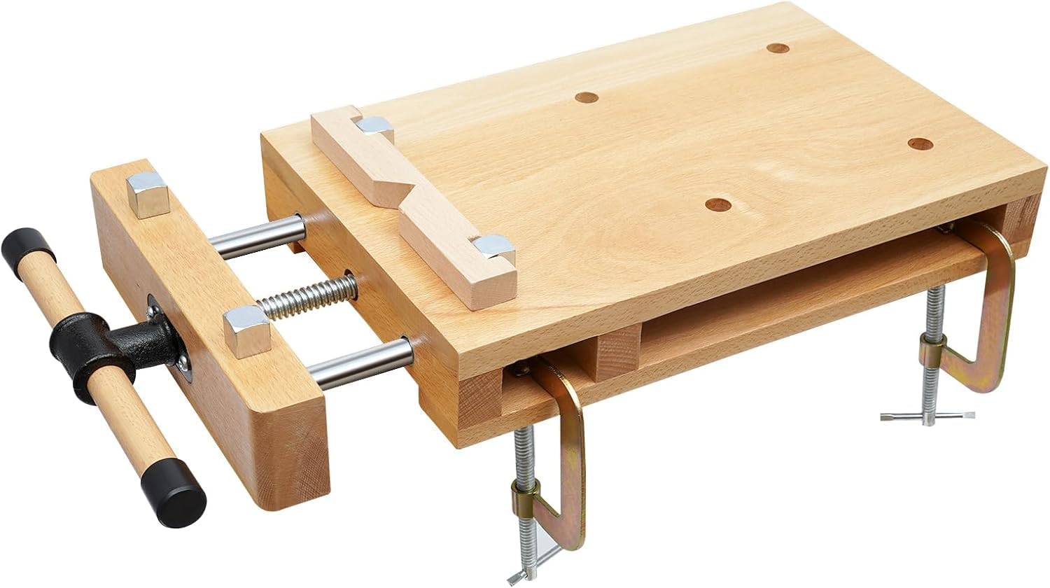 Portable Workbench Hard Woodworking Vise for Workbench, Desktop Work Table Work Bench with G-Type Fixing Clips and Limit Blocks, for Home, Woodworking Studios, Fixed for Processing Wood