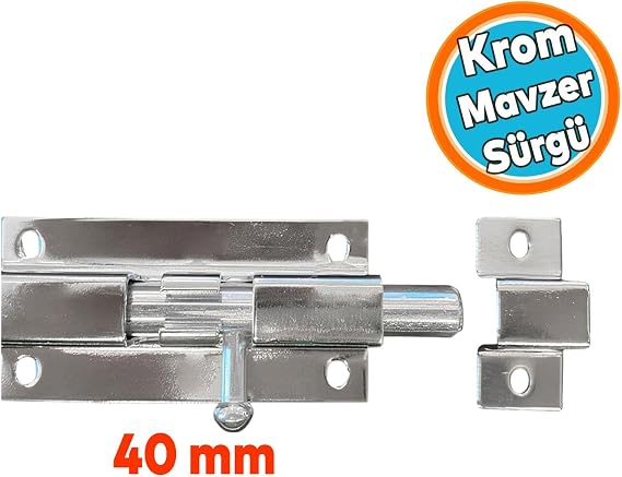 Metal Kapı Sürgüsü Küçük Krom Mavzer Sürgü Sürgülü Kilit 25x40 mm Kapı Pencere Emniyet Kilidi