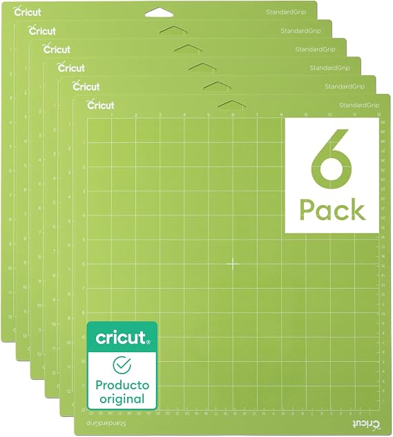 Cricut Standard Grip Machine Mats, 12" x 12" Reusable Cutting Mats for Crafting with Protective Film, with Cardstock, Iron-on, Vinyl and More, for Explore and Maker