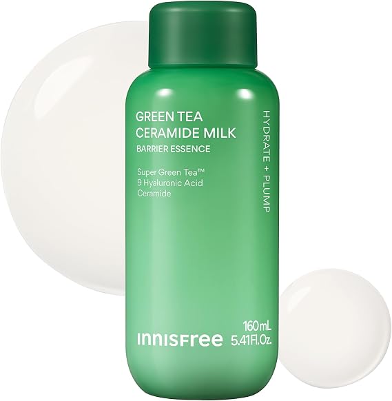 INNISFREE Green Tea Ceramide Milk, Korean Moisturising Face Emulsion with Green Tea & Ceramide, For Hydration, Skin Barrier Care & Soft Skin, 160ml