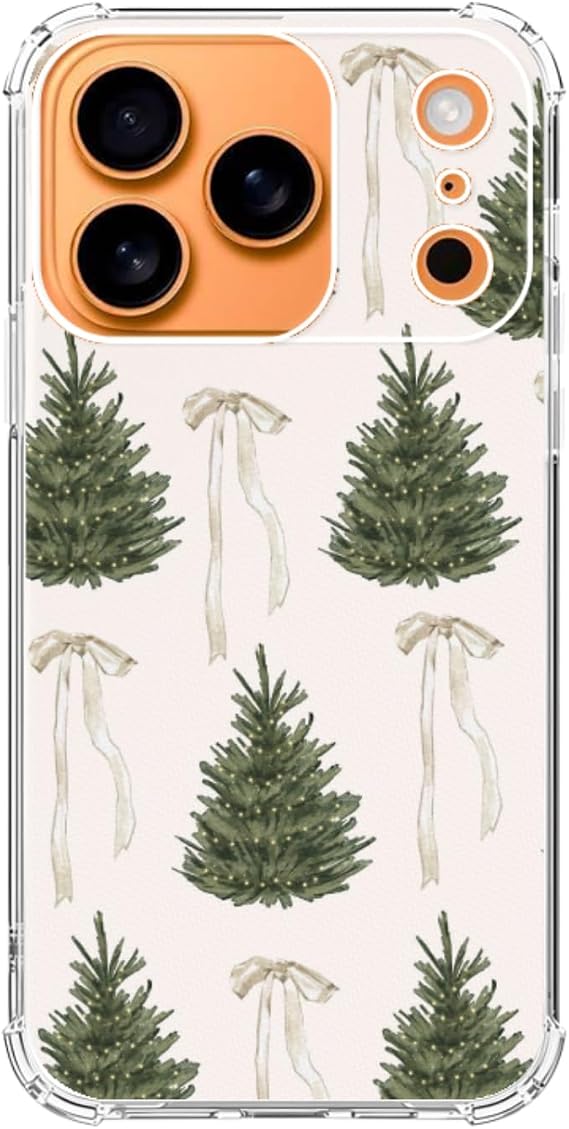 美的クリスマスツリー ホワイトボウフォンケース iPhone 17 Pro対応 プレッピーウィンターフォンカバー iPhone 17 Pro用