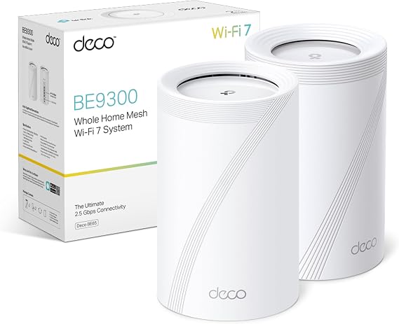 TP-Link Deco BE65(2-pack) BE9300 Tri-Band Whole Home Mesh WiFi 7 System