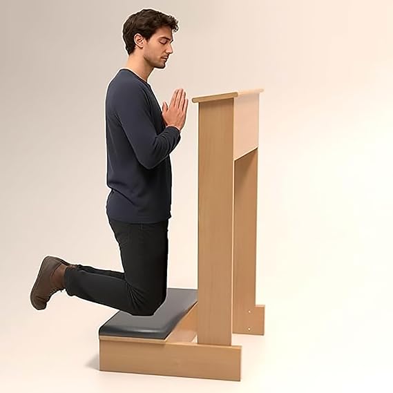 20x16.5x33In Prayer Kneeler Bench, Prayer Bench with Shelf and Cushion