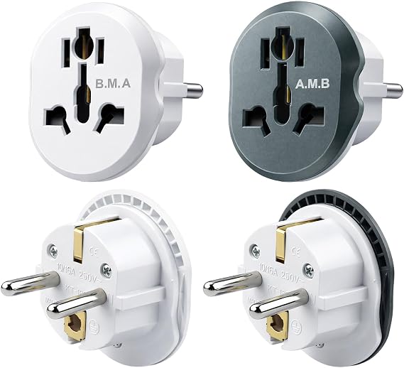 4 Pack Universal Travel Plug Adapter, EU Adapter