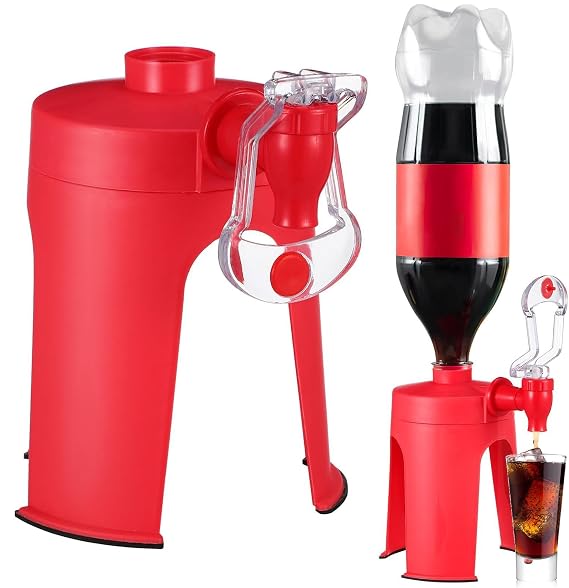 Soda Dispenser Creative Hand Pressure Carbonated Beverage Machine Bottle Upside Down Tap Cok-e Drink Dispenser Fizzy Soft Soda Dispensers for All Bottle Drinks for Party Home Bar