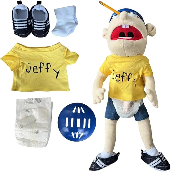 Jeffy Puppet Plush Toy Doll, 60cm Jeffy Hand Puppet for Play House, Funny Puppet's Toy, for Party Role-Playing