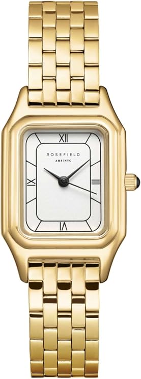 Rosefield Women's Watch The Small Edit Gold Round Case - Black Dial 26BSG-268