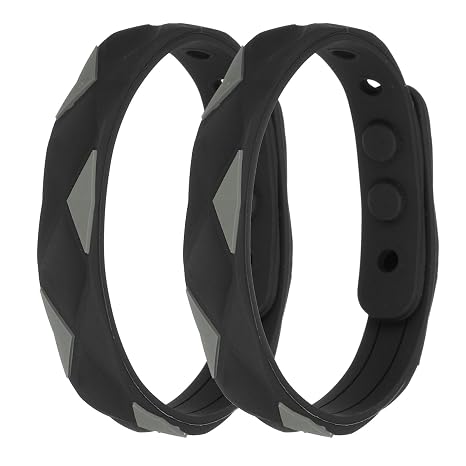 sourcing map Anti Static Bracelet, 0.5"X9" Adjustable Anti Static Wristband Silicone Balance Energy Sport Bracelets for Eliminate Static, Black 2Pack