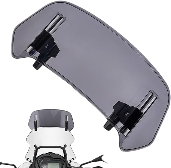 Motorcycle Windscreen for Kawasaki Vulcan S 650 VN650 – Clip-On Windshield Extension, Adjustable Motorcycle Screen, Windshield Deflector, Wind Protection, B Smoke-360mm × 140mm