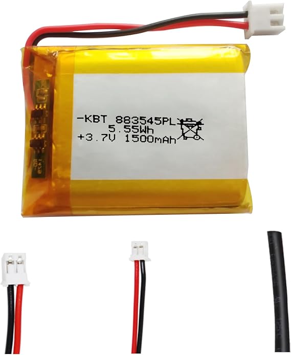 KBT 3.7V 1500mAh Li-Polymer Battery: 883545 Lipo Rechargeable Lithium-ion Replacement Batteries with JST Connector for Ar duino NodeMCU ESP32 Development Board Raspberry Pi UPS Board