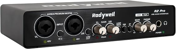 USB Audio Interface for Recording, Production, Podcasting, Guitar with Dual XLR, Line & DI Inputs, High-Fidelity 24Bit 192KHz
