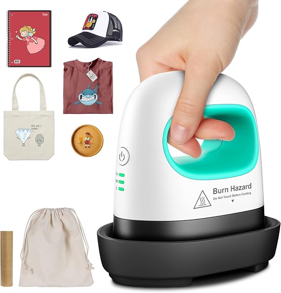 Mefine mini heat press, 3 temperature levels, portable