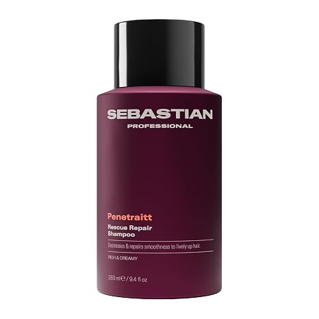 Sebastian Professional Penetraitt | Professional Repair Shampoo | Creamy Texture | Cleans, Nourishes & Repairs | Softness & Vitality | For Damaged, Weakened Hair