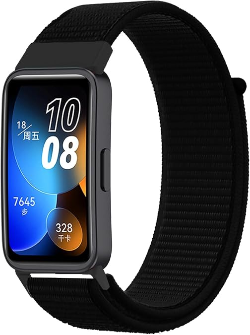 Nylon Strap Compatible with Huawei Band 10/Band 8/Band 9, Adjustable Sport Loop Hook & Loop Soft Replacement Band for Men Women